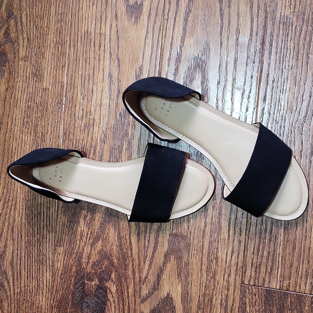 Black slip on flats